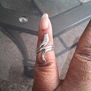 Elegant Silver Tone Wrap Ring